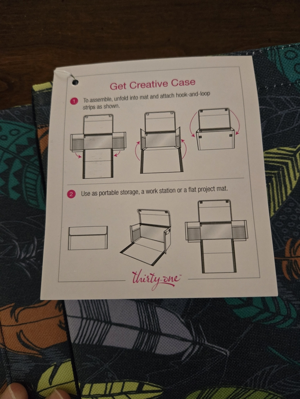 Thirty-One Get Creative Case In Feather Print - Picture 3 of 6